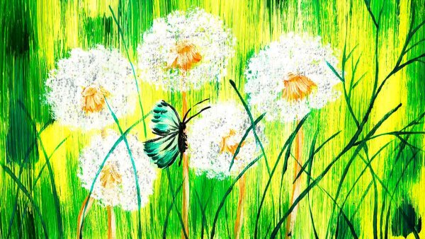 Правополушарное рисование одуванчики