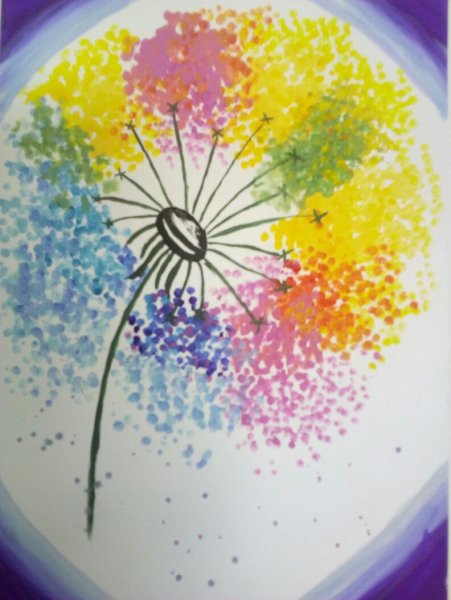 Одуванчики акрилом