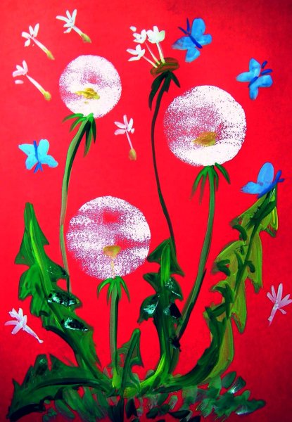 Правополушарное рисование одуванчики