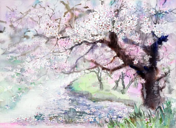 Весна в акварельной живописи
