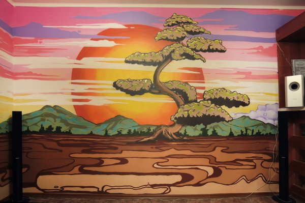 Рисунок на стене природа