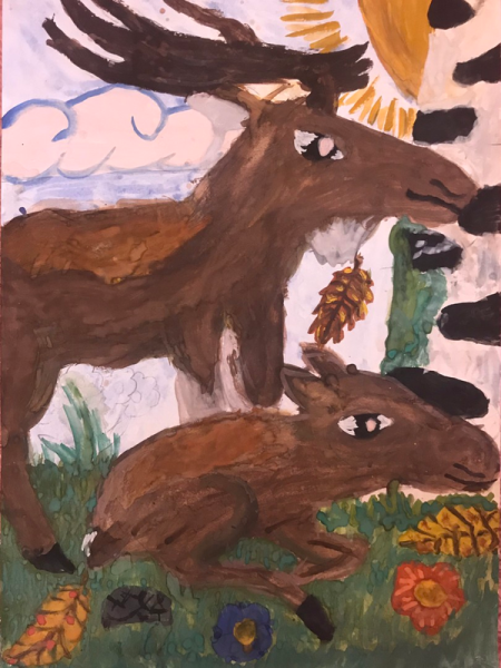 Детские рисунки лося