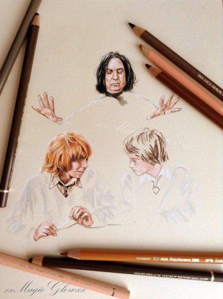Акварельные скетчи Гарри Поттер
