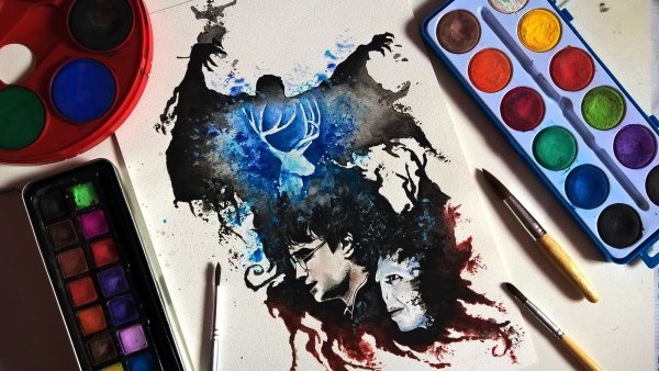 Гарри Поттер иллюстрации акварель