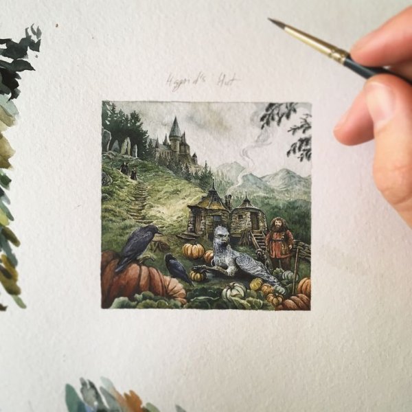 Хогсмид Гарри Поттер акварель