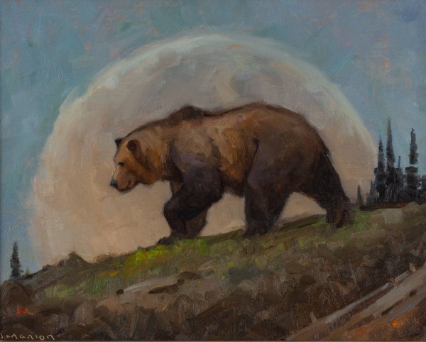 Медведь красками