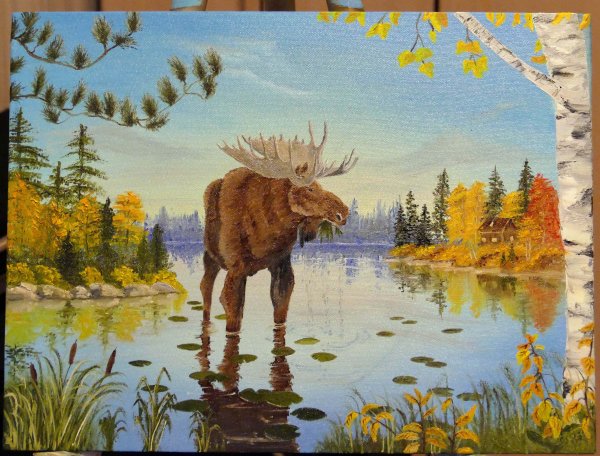 Пейзаж с лосем