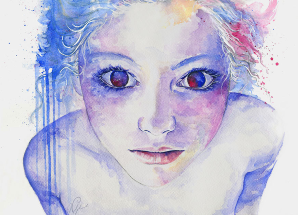 Девочка гуашью