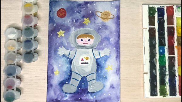 Рисуем Космонавта с дошкольниками