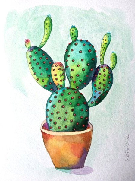Декоративное рисование Кактус