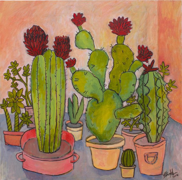 Кактус живопись