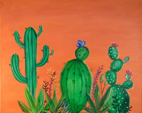 Декоративное рисование Кактус