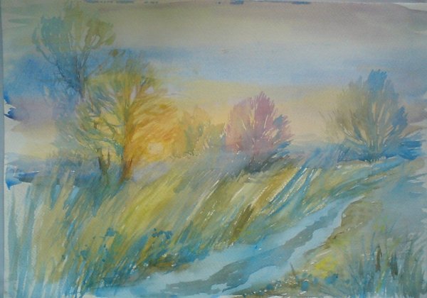 Утро гуашью