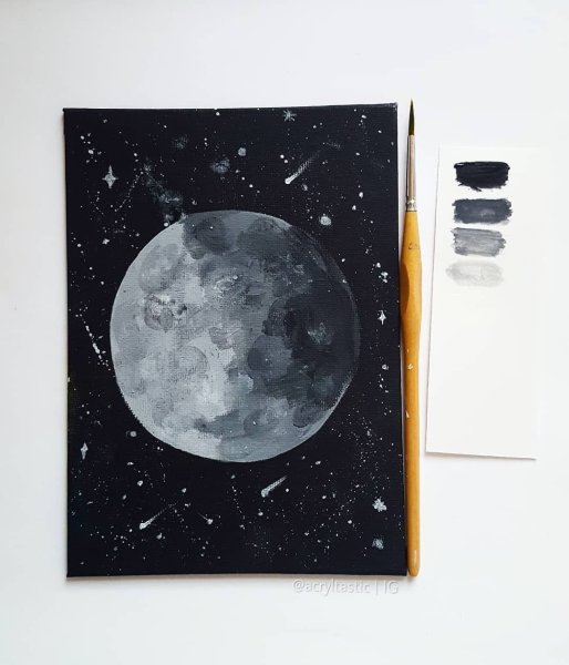 Луна красками