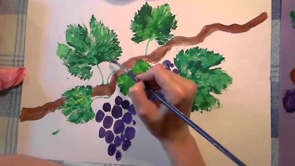 Рисование с детьми виноград