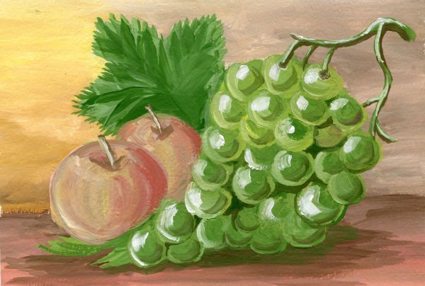 Виноград гуашью