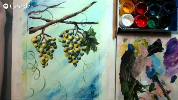 Виноград красками