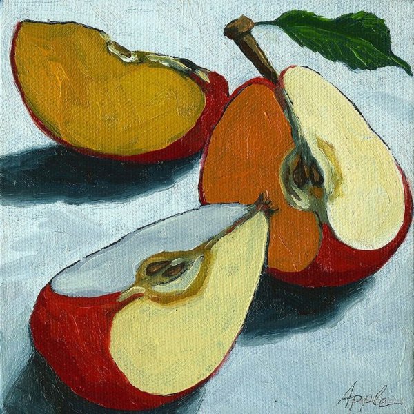 Яблоко живопись гуашь ДХШ
