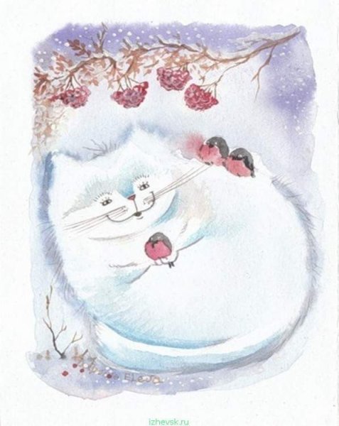 Веселые зимние иллюстрации