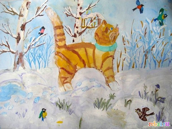 Коты детские рисунки