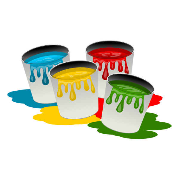 Банка с краской на прозрачном фоне