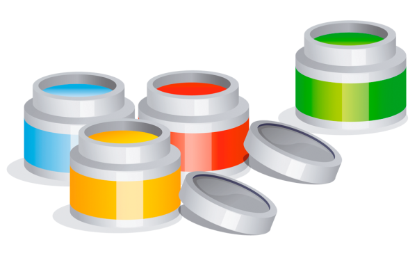 Баночки с краской вектор