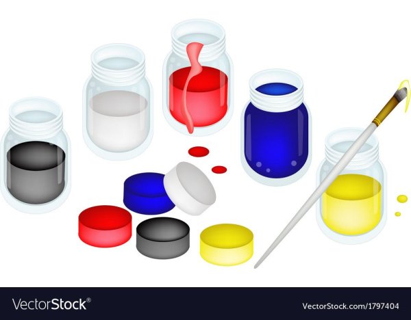 Баночка с краской на прозрачном фоне