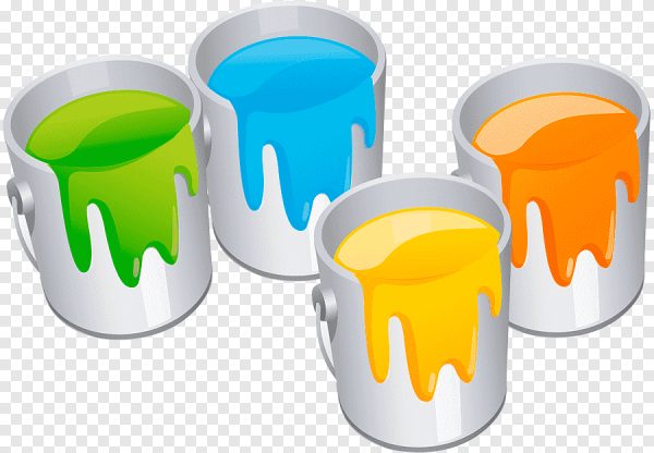 Банка с краской на прозрачном фоне