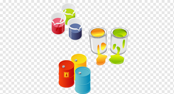 Баночка с краской на прозрачном фоне