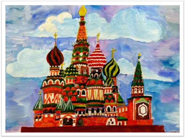 Рисунок храма Василия Блаженного 4 класс