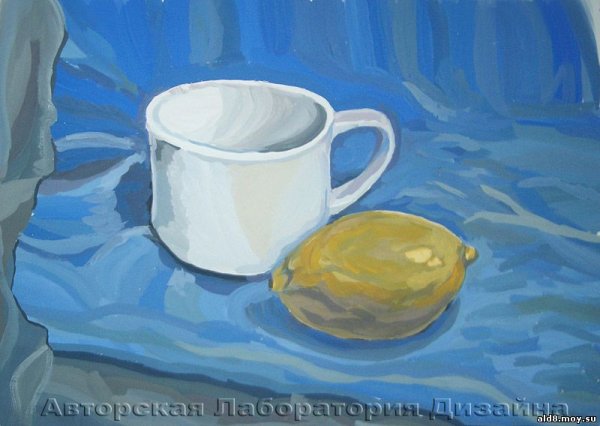 Кружка гуашью