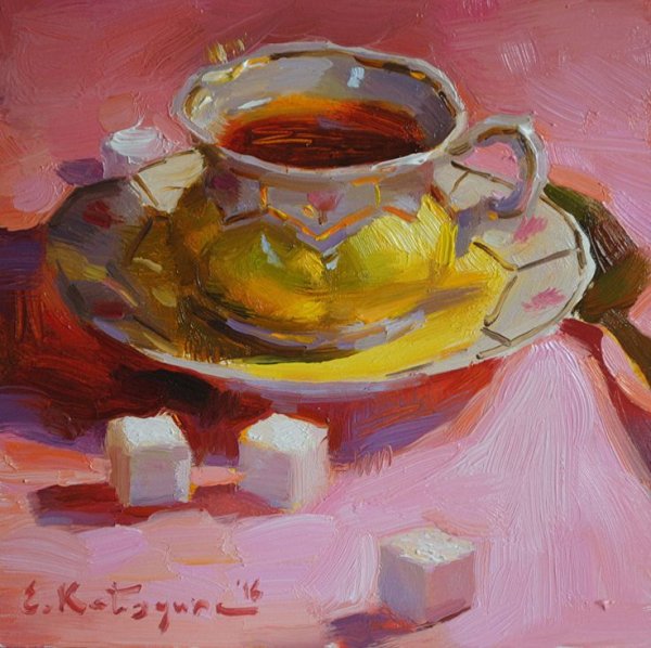 Елена Кацура живопись кофе