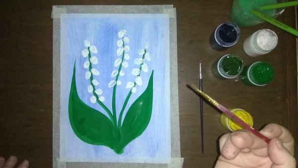 Рисование Ландыши старшая группа