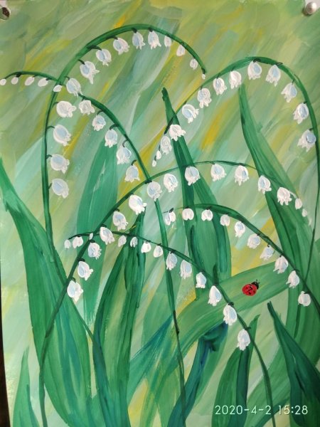 Рисуем Ландыши акрилом
