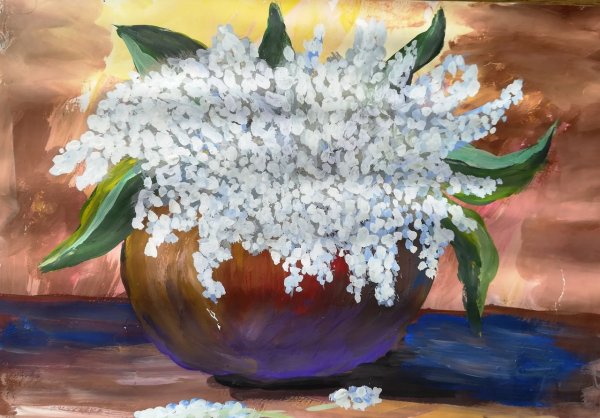 Цветы в правополушарном рисовании с детьми