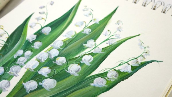 Ландыши акрилом