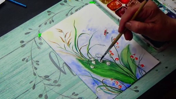 Ландыши мастер класс рисование