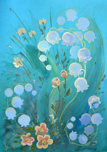 Нетрадиционные техники рисования Ландыш