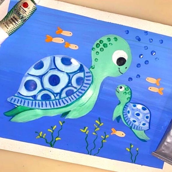 Рисование черепахи для детей