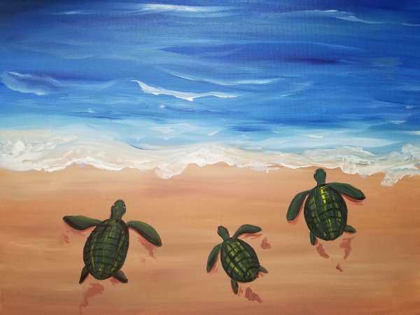 Живопись гуашью Черепашки