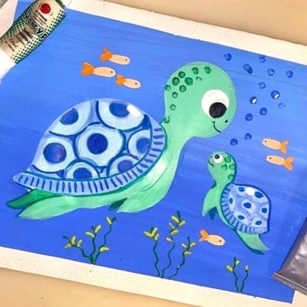 Рисование черепахи для детей