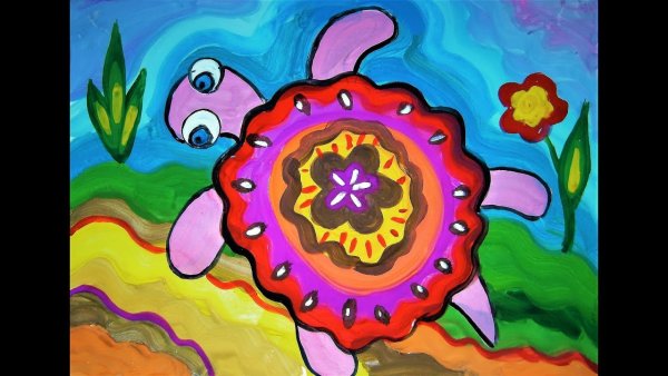 Декоративное рисование черепаха