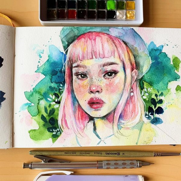 Рисунки акварелью для скетчбука