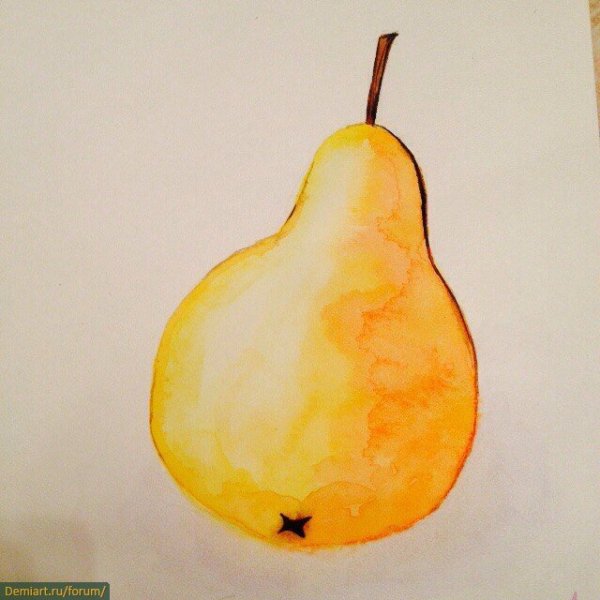 Груша рисунок для детей красками