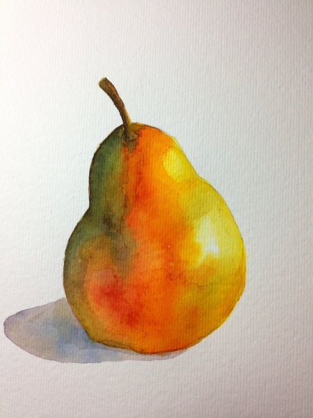 Рисование фруктов акварелью