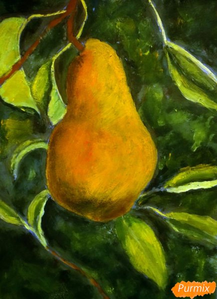 Нарисовать грушу гуашью