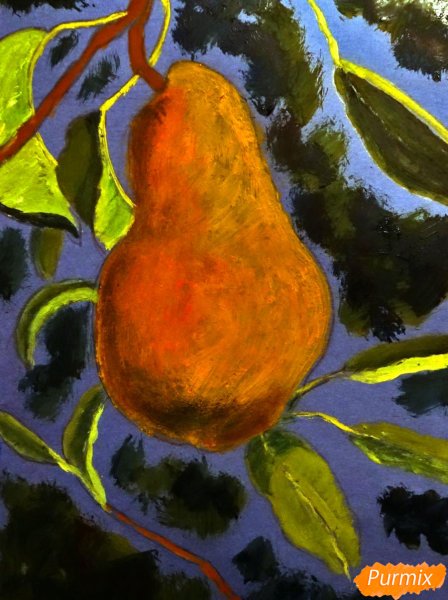 Рисовать грушу гуашью