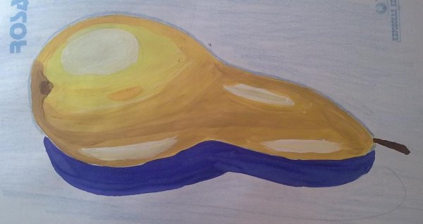 Груша гуашью поэтапно