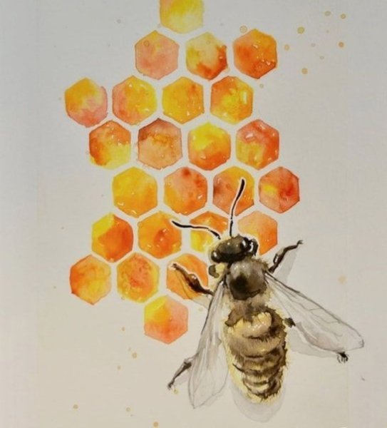 Пчелы на сотах живописи