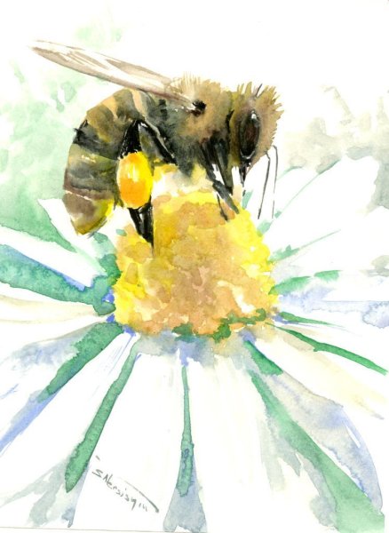 Пчела красками